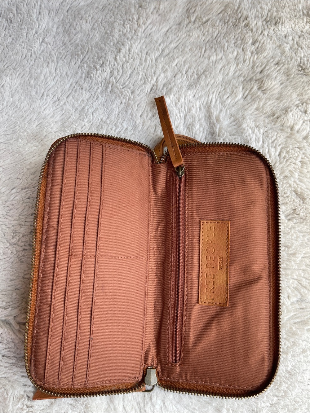 Free People Distressed Vegan Leather Wristlet Wallet - Picture 3 of 6